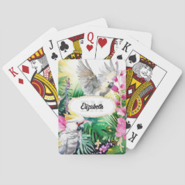 Tropische Blume Papageienvögel Spielkarten