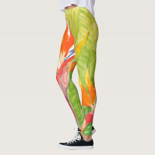 Tropische Blume   Paradiesvogel Leggings