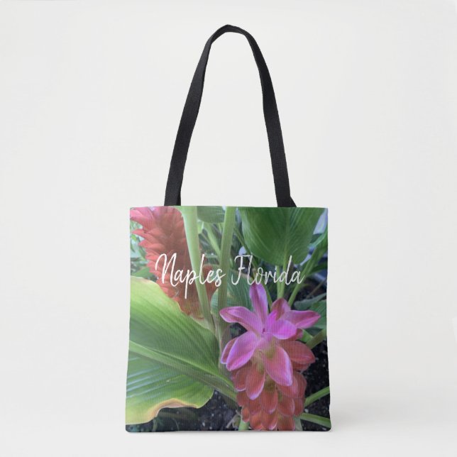 Tropische Blume Personalisiert Tasche (Vorderseite)