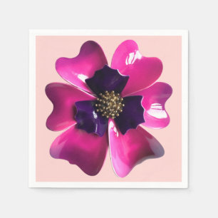 Tropische Blume - Purpurrosa exotische Orchideen-N Serviette