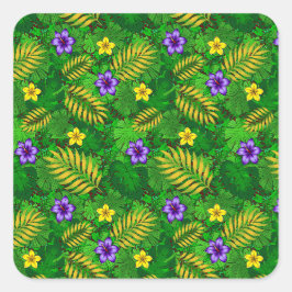 tropische Blume Quadratischer Aufkleber
