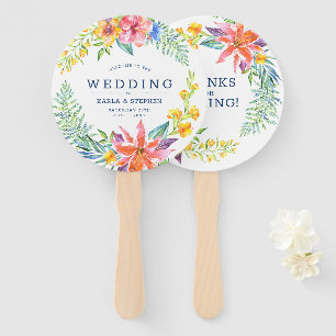 Tropische Blume rahmen Hochzeitsdesign Handventila Fächer