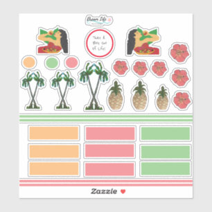 Tropische Blume-Stickers für die Girl Palm Tree Aufkleber