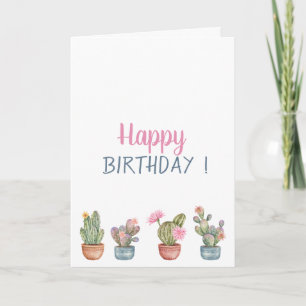 Tropische Blume Sukkulturen Geburtstag Karte
