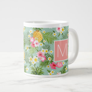 Tropische Blume und Ananas Erste Schritte Jumbo-Tasse