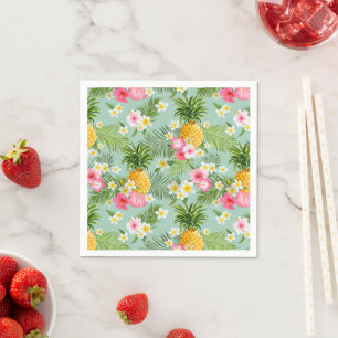 Tropische Blume und Ananas Serviette