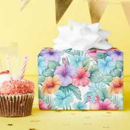 Tropische Blume und Blätter Geschenkpapier