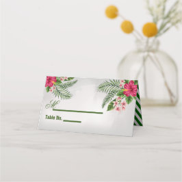 Tropische Blume und Blätter Hochzeiten Platzkarten