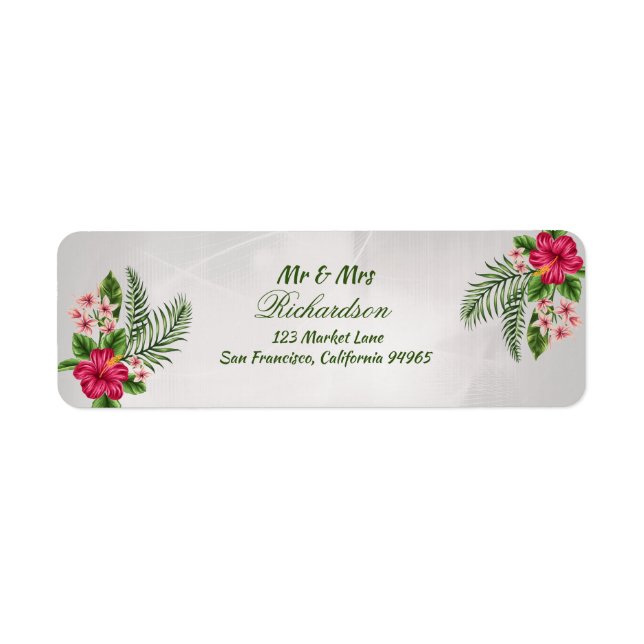 Tropische Blume und Blätter Hochzeitsplatten (Vorne)