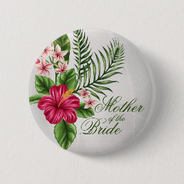 Tropische Blume und Blätter Mutter der Braut Button