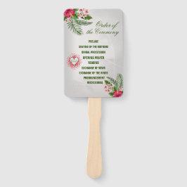 Tropische Blume und Blätter zum Hochzeitshandfans Fächer