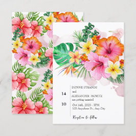 Tropische Blume und Hochzeiten im Grünen Einladung