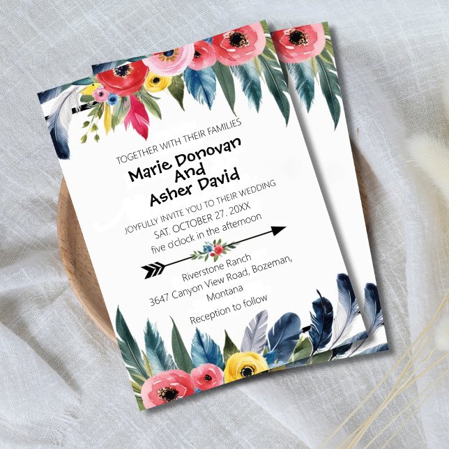 Tropische Blume und Hochzeiten im Grünen Einladung (Von Creator hochgeladen)