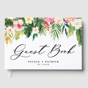 Tropische Blume und Hochzeiten im Grünen Gästebuch
