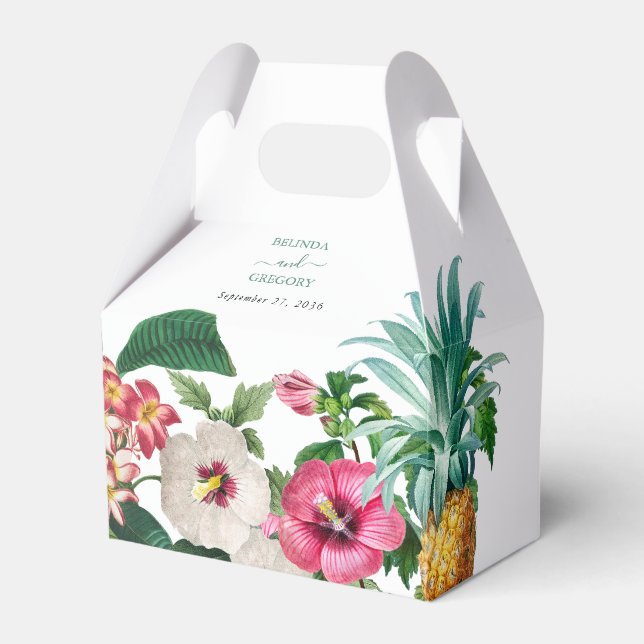 Tropische Blume und Hochzeiten im Grünen Geschenkschachtel (Vorderseite)