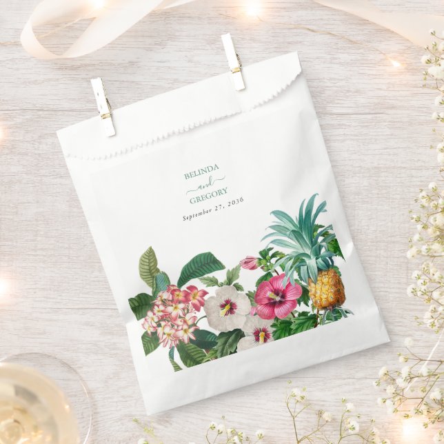 Tropische Blume und Hochzeiten im Grünen Geschenktütchen (Ausgeschnitten)