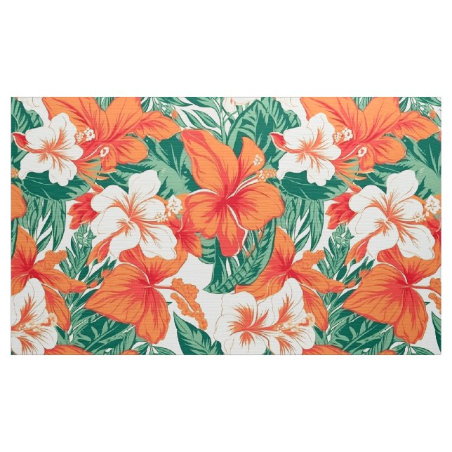 Tropische Blume und Muster der Blätter Stoff (Yard (91,4 cm))
