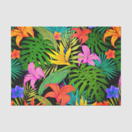 Tropische Blume und Palmenblatt Hawaiisch bunt Seidenpapier