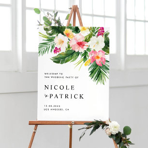 Tropische Blume und Polterabend Poster