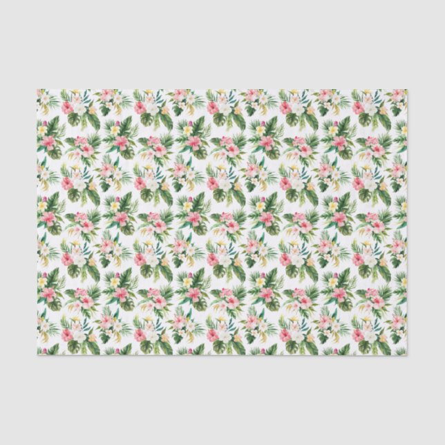 Tropische Blume und Vegetationsmuster Seidenpapier (Vorderseite)