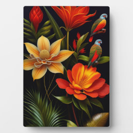 Tropische Blume und Vögel | Modernes Haeckel Fotoplatte