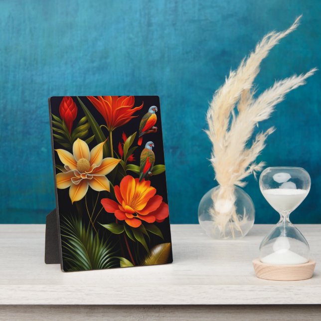 Tropische Blume und Vögel | Modernes Haeckel Fotoplatte (Seite)