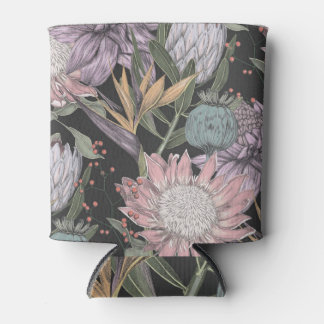 Tropische Blume, Vintage Skizze Dosenkühler