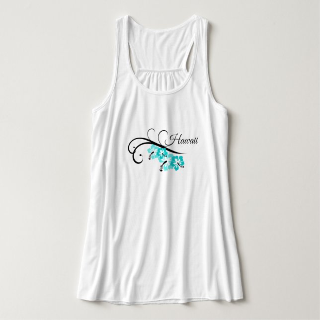 Tropische Blume von Frauen am Rande Hawaiis Tank Top (Design Vorderseite)