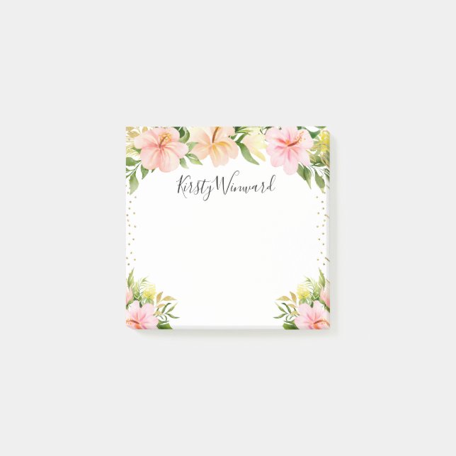 Tropische Blume Wasser Post-it Klebezettel (Vorderseite)