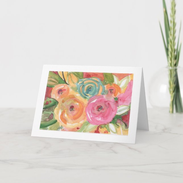 Tropische Blume Wasserfarbe Karte (Vorderseite)