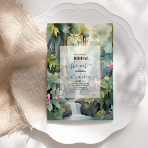 Tropische Blume Wasserfarbe Sommerliches Brautpart Einladung