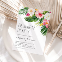 Tropische Blume Wasserfarbe Sommerliches Party