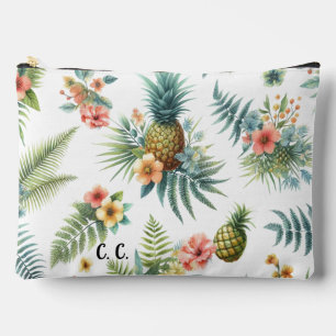 Tropische Blumen Ananas Accessoire-Tasche Zubehörtasche