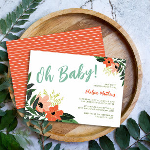 Tropische Blumen-Baby-Shower-Einladung Einladung