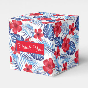 Tropische Blumen Blätter Danke Favor Box Geschenkschachtel