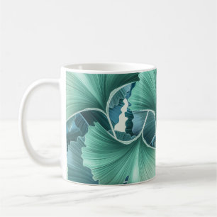 Tropische Blumen, Blätter, nahtloser Hintergrund Kaffeetasse