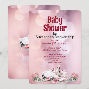 Tropische Blumen & Flamingo Benutzerdefinierte Bab Einladung
