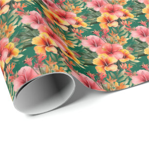 Tropische Blumen Geschenkpapier