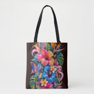 Tropische Blumen-Hibiskus-Muster-Tasche Tasche