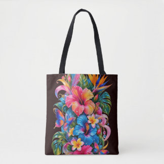 Tropische Blumen-Hibiskus-Muster-Tasche Tasche