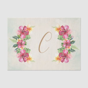 Tropische Blumen Hibiskus Plumeria Blumig Elegant Seidenpapier