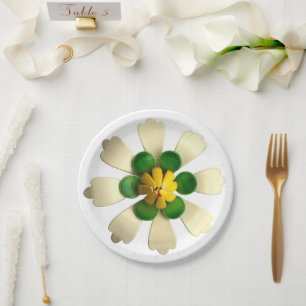 Tropische Blumen Hochzeit Frühling Sommer Floral Pappteller