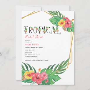 Tropische Blumen-Hochzeitseinladung Einladung