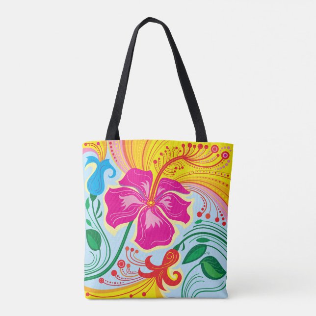 Tropische Blumen im Wind Tasche (Rückseite)