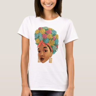 Tropische Blumen karibisches Mädchen T-Shirt