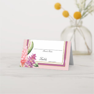 Tropische Blumen-Orchidee Lila Rosa Tischnummer Platzkarte