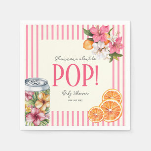 Tropische Blumen Pop Baby Shower Papier Servietten