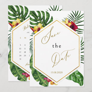 Tropische Blumen-Save-The-Date-Karte Save The Date