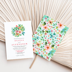 Tropische Blumen-Strand-Hochzeitseinladung Einladung