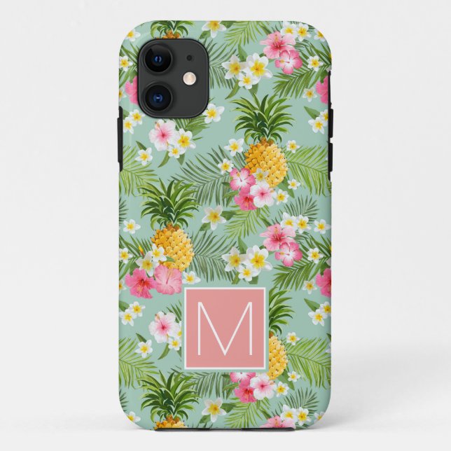 Tropische Blumen u. Ananas | addieren Ihre Case-Mate iPhone Hülle (Rückseite)